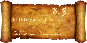 Wilfinger Zilia névjegykártya