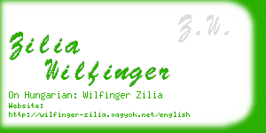 zilia wilfinger business card